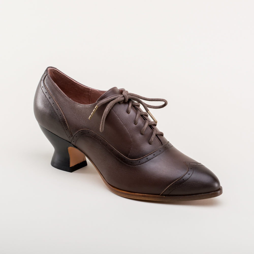 American Duchess Londoner Women's Edwardian Oxfords (Brown) — alternate view