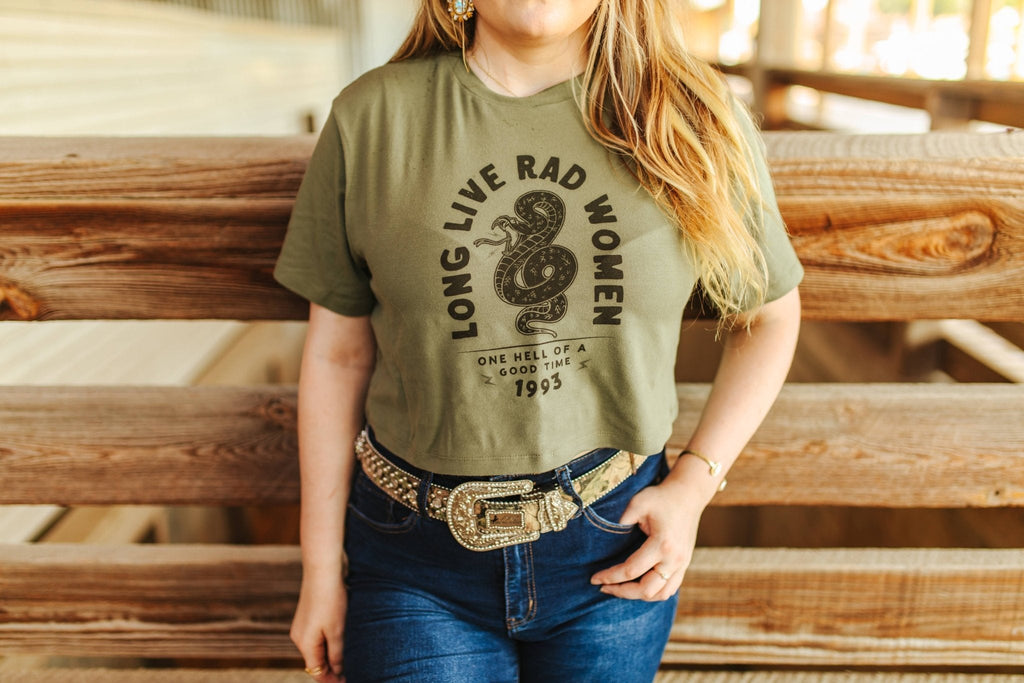 Wild Junkie Long Live Rad Women Boxy Crop Graphic Tee — main product shot
