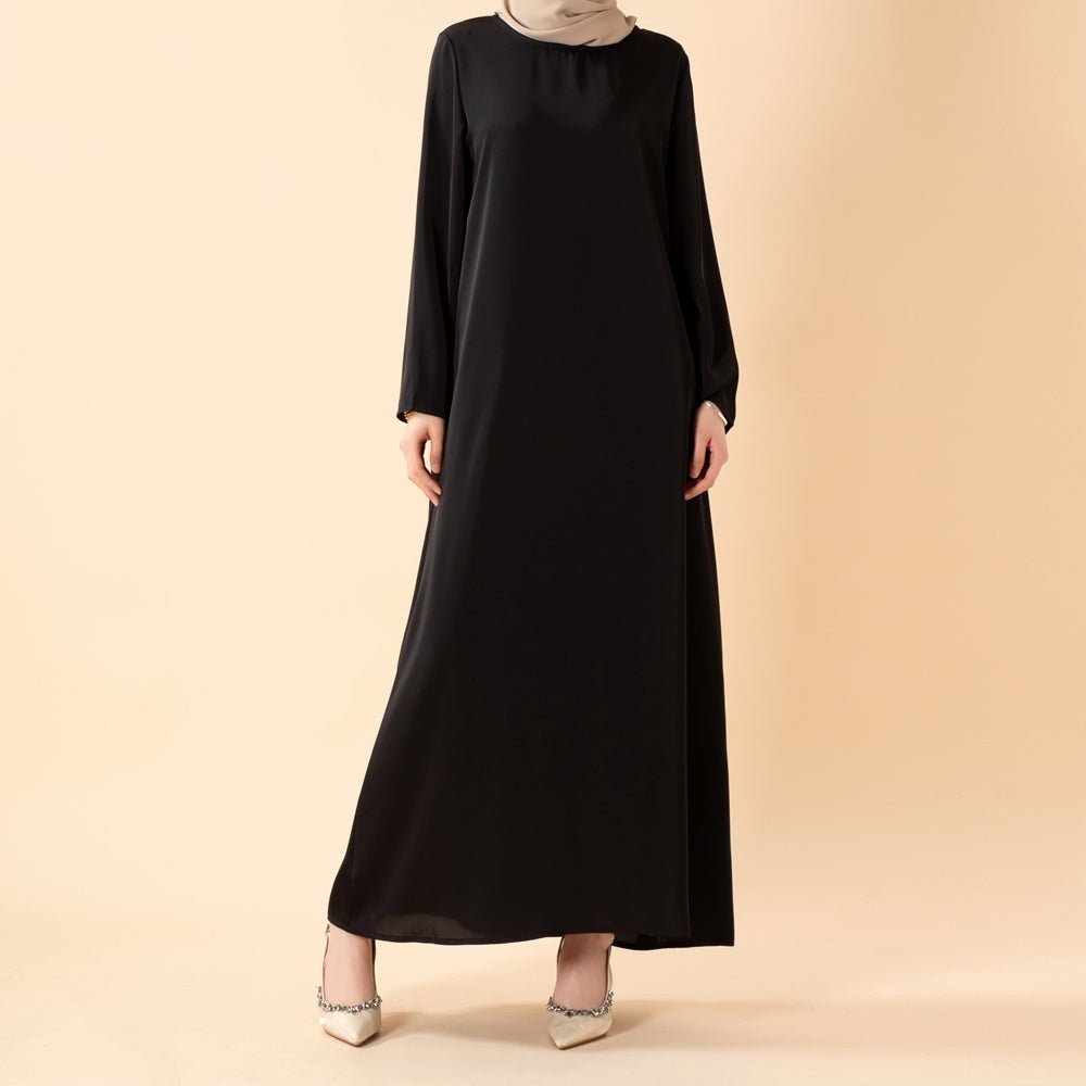 Mariam's Collection Long Sleeve Satin Inner Dress (MA061) — lifestyle context