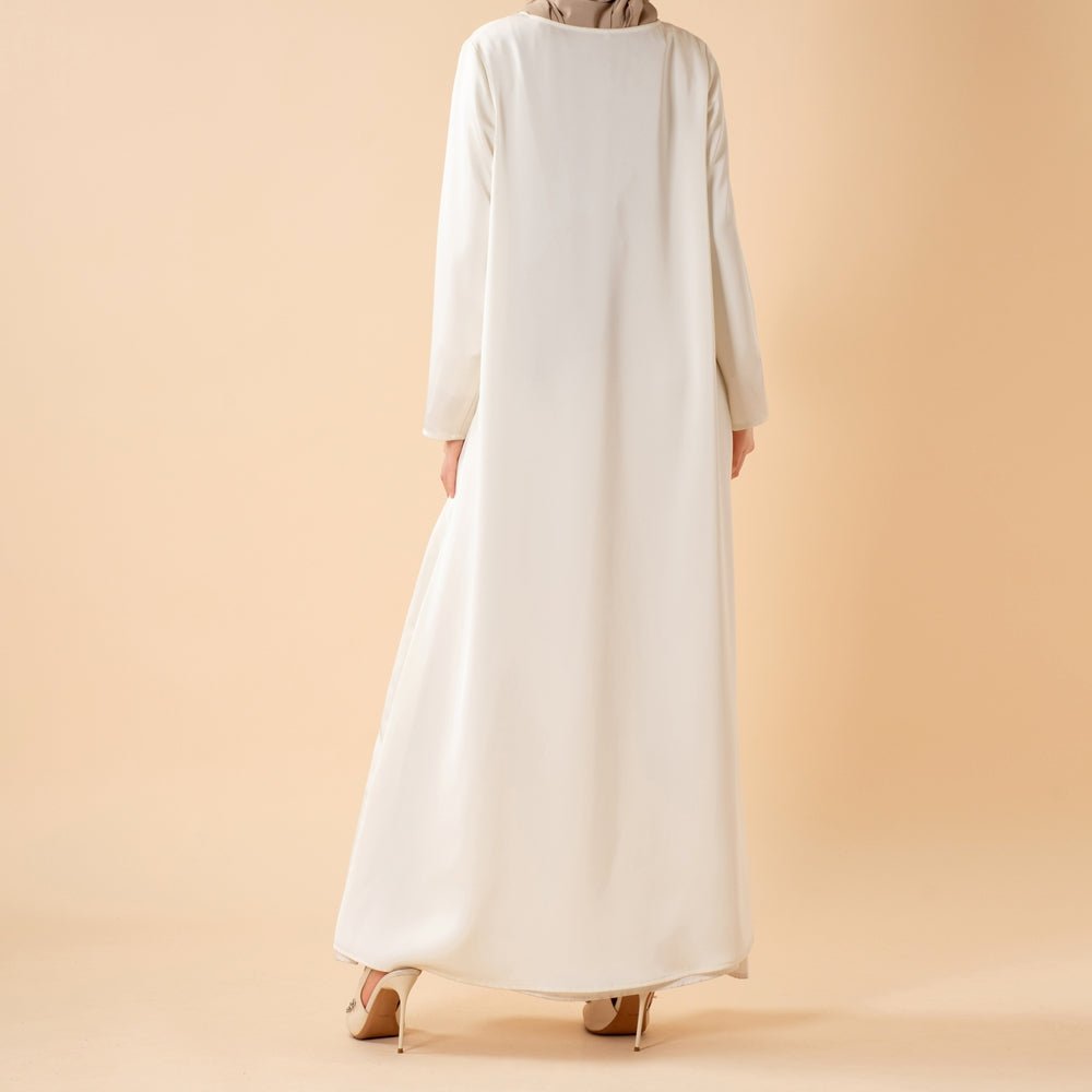 Mariam's Collection Long Sleeve Satin Inner Dress (MA061) — detail close-up