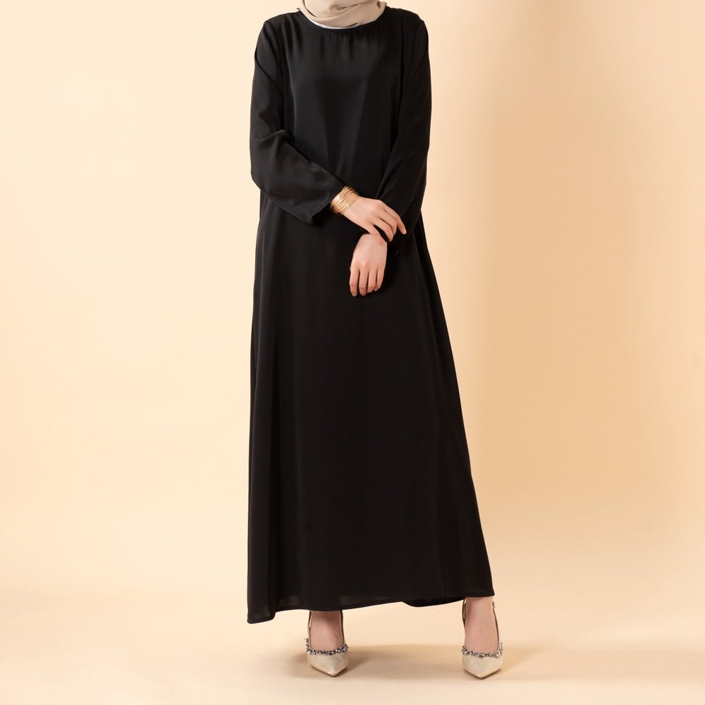 Mariam's Collection Long Sleeve Satin Inner Dress (MA061) — side view