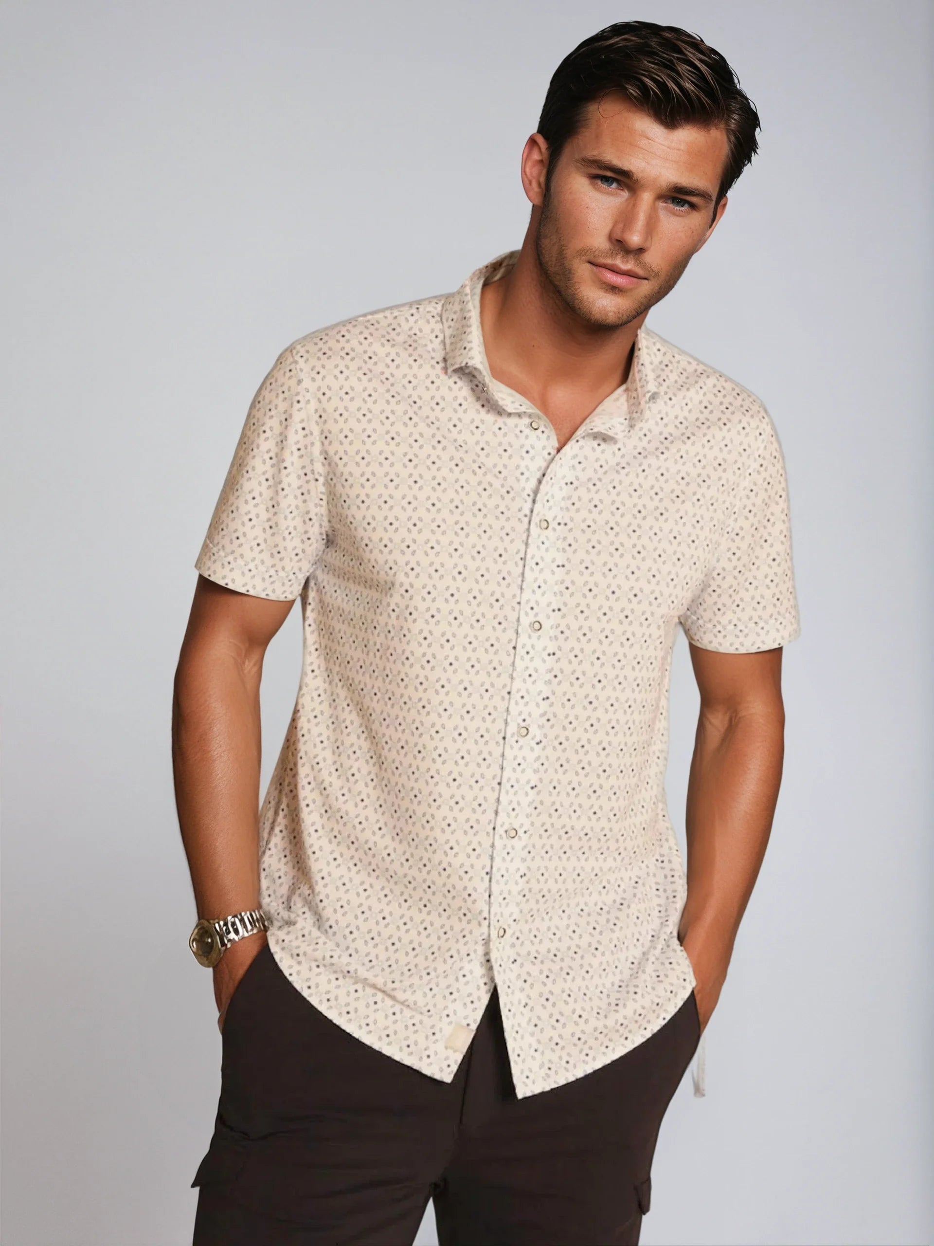 Buki Loose Leaf Short Sleeve Tech Shirt — side view