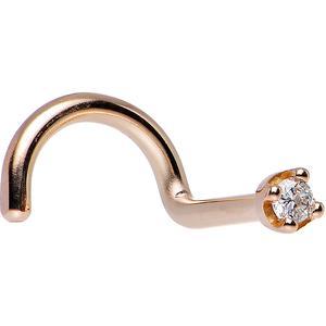 BodyCandy 14K Rose Gold 1.5mm Genuine Diamond Nose Ring — alternative angle