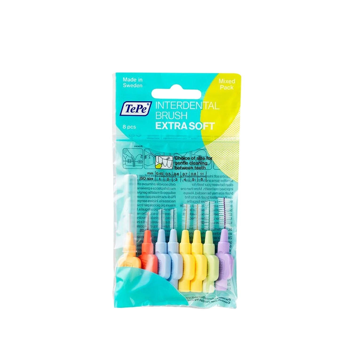 Tepe Extra Soft 8-Piece Interdental Brush Set - Gentle Oral Hygiene for Sensitive Teeth and Gums