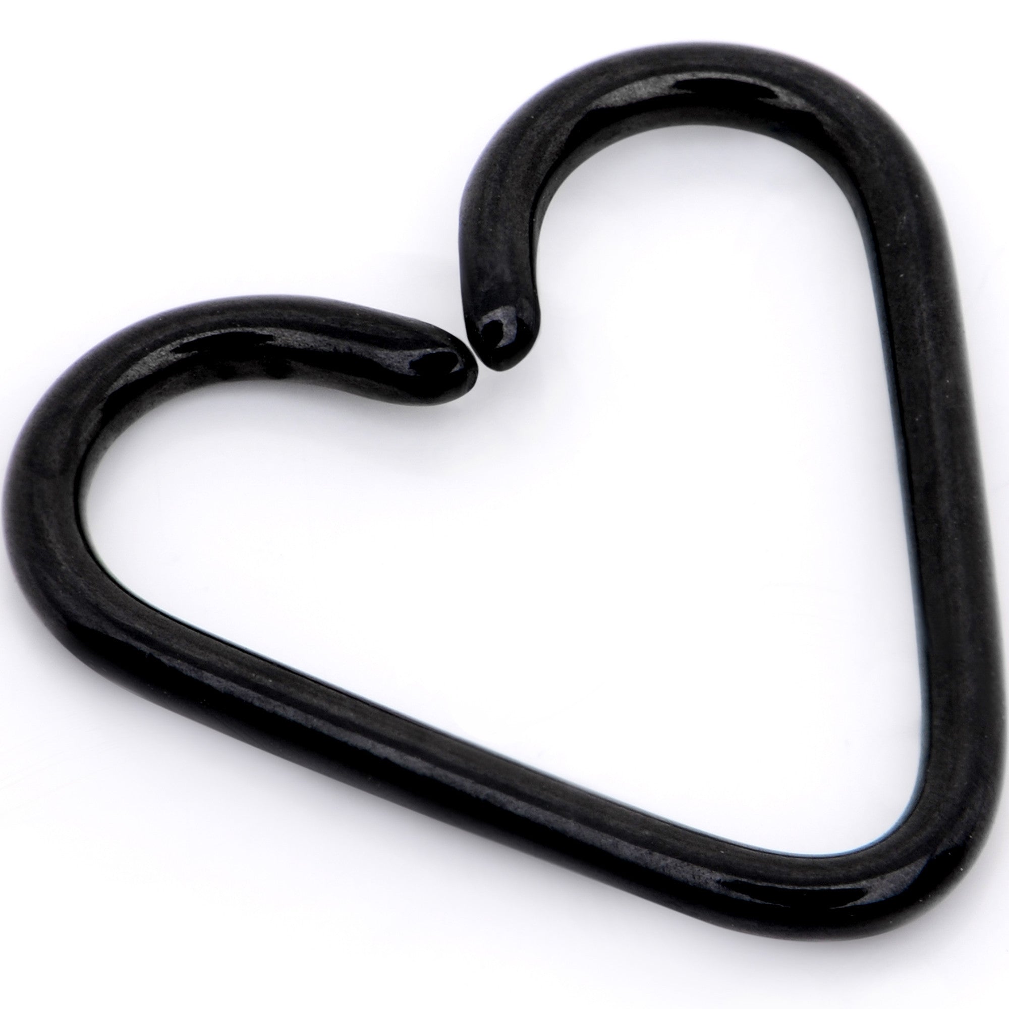 BodyCandy 3/8 Annealed Black Anodized Titanium Heart Daith Cartilage Tragus — main product shot