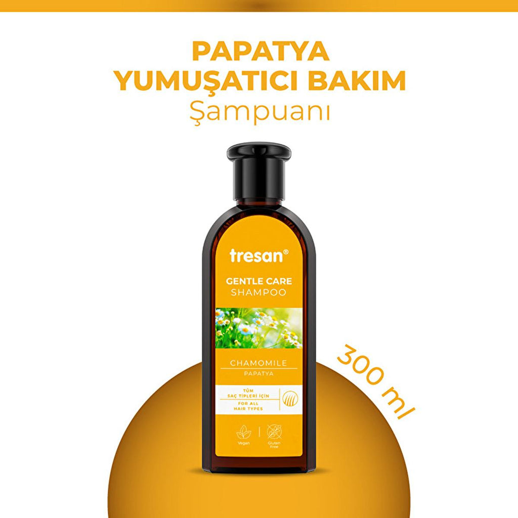 Tresan Chamomile Shampoo - Gently Softens, Moisturizes & Brightens Blonde & Fine Hair - Natural Daily Hair Care, 10.14 fl oz
