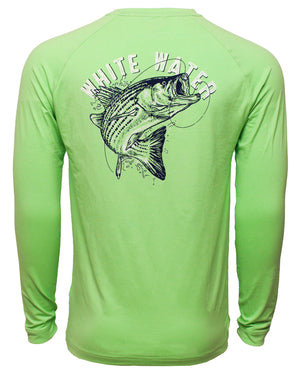 White Water Life Bass Graphic Performance Tee — side view