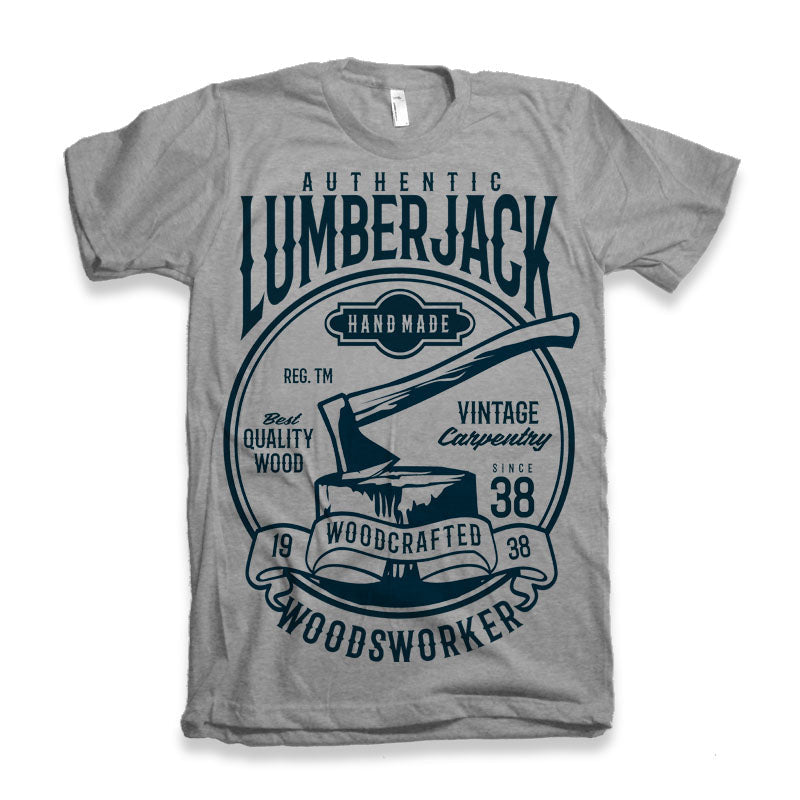 Spun Bamboo LumberJack Men's Bamboo Viscose/Organic Cotton Short Sleeve Graphic T-Shirt — detail close-up