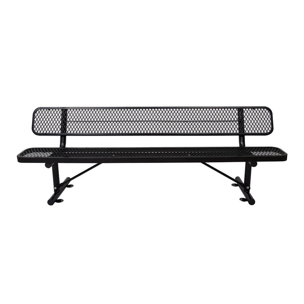 8FT Heavy-Duty Steel Bench With Backrest And Thermoplastic Coating (SAK23567) – SAKSBY WHOLESALE, view 7