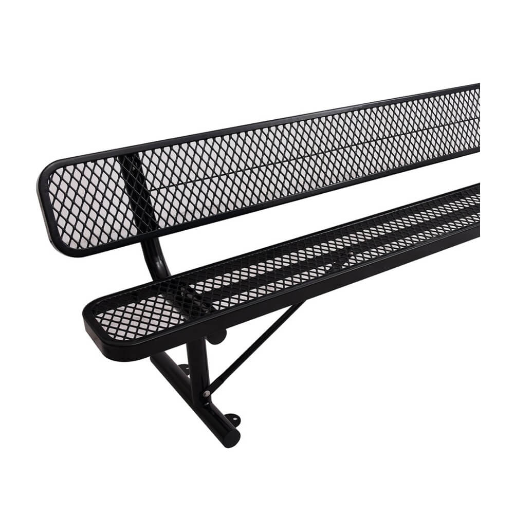 8FT Heavy-Duty Steel Bench With Backrest And Thermoplastic Coating (SAK23567) – SAKSBY WHOLESALE, view 3