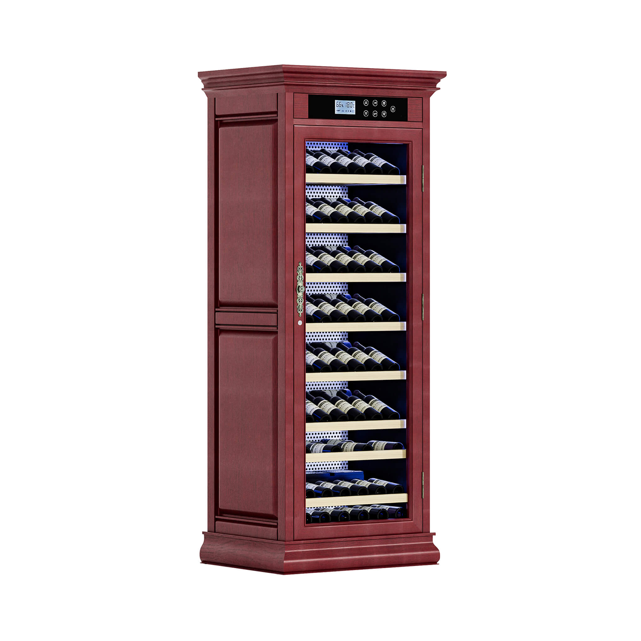 Nuvia 102-Bottle 10.6 Cu.Ft Wine Cooler Cabinet With LED Lighting And Temperature Control (SAK69027) – SAKSBY WHOLESALE, view