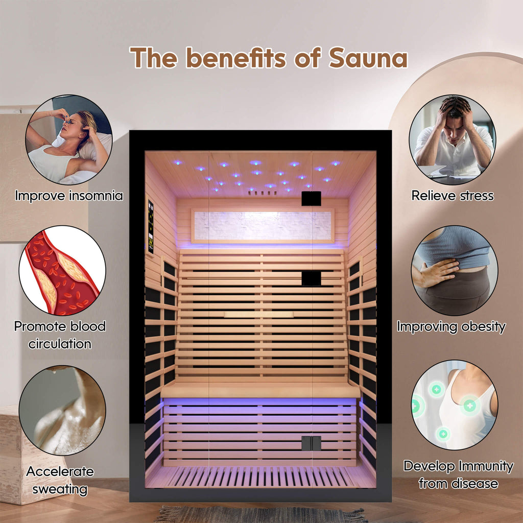 Thermora Flux Luxury 2-Person Canadian Hemlock Wood Far Infrared Home Sauna (SAK02184) – SAKSBY WHOLESALE, view 4