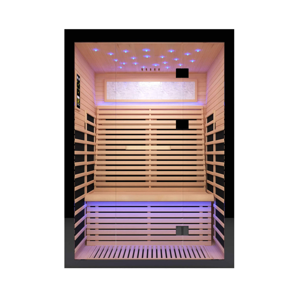 Thermora Flux Luxury 2-Person Canadian Hemlock Wood Far Infrared Home Sauna (SAK02184) – SAKSBY WHOLESALE