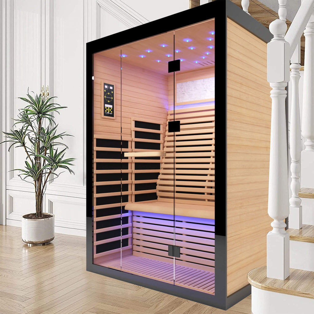 Thermora Flux Luxury 2-Person Canadian Hemlock Wood Far Infrared Home Sauna (SAK02184) – SAKSBY WHOLESALE, view 10