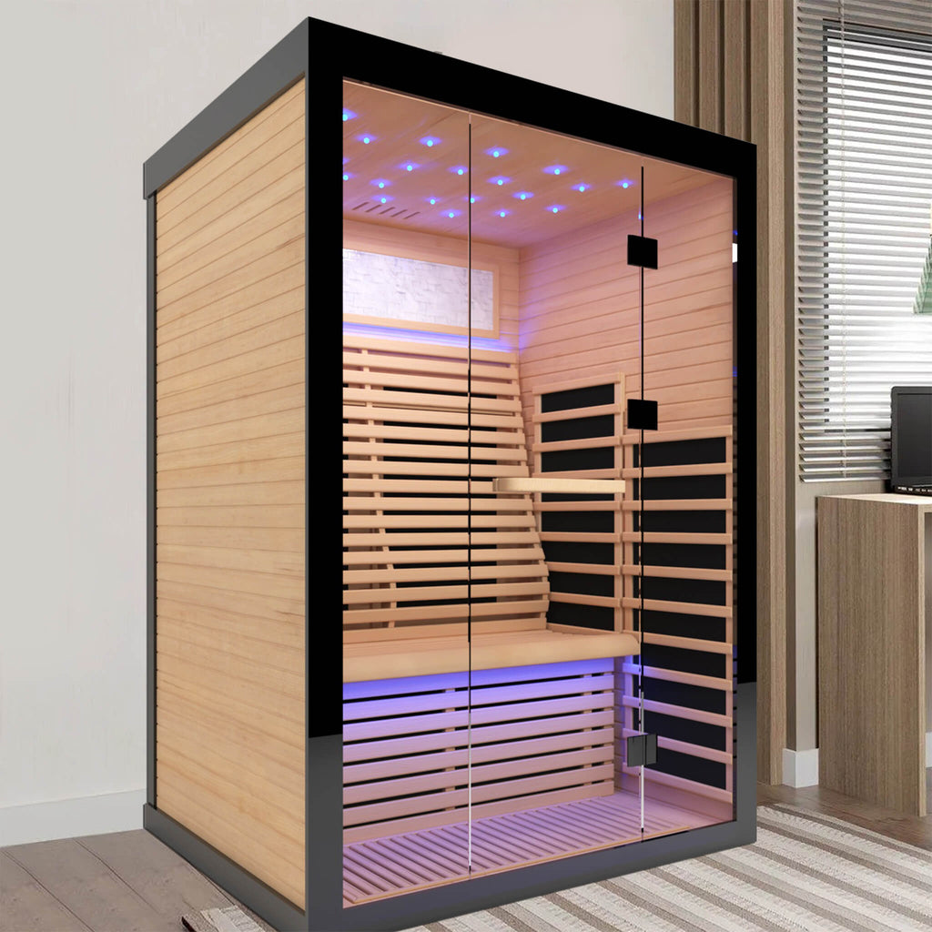 Thermora Flux Luxury 2-Person Canadian Hemlock Wood Far Infrared Home Sauna (SAK02184) – SAKSBY WHOLESALE, view 11