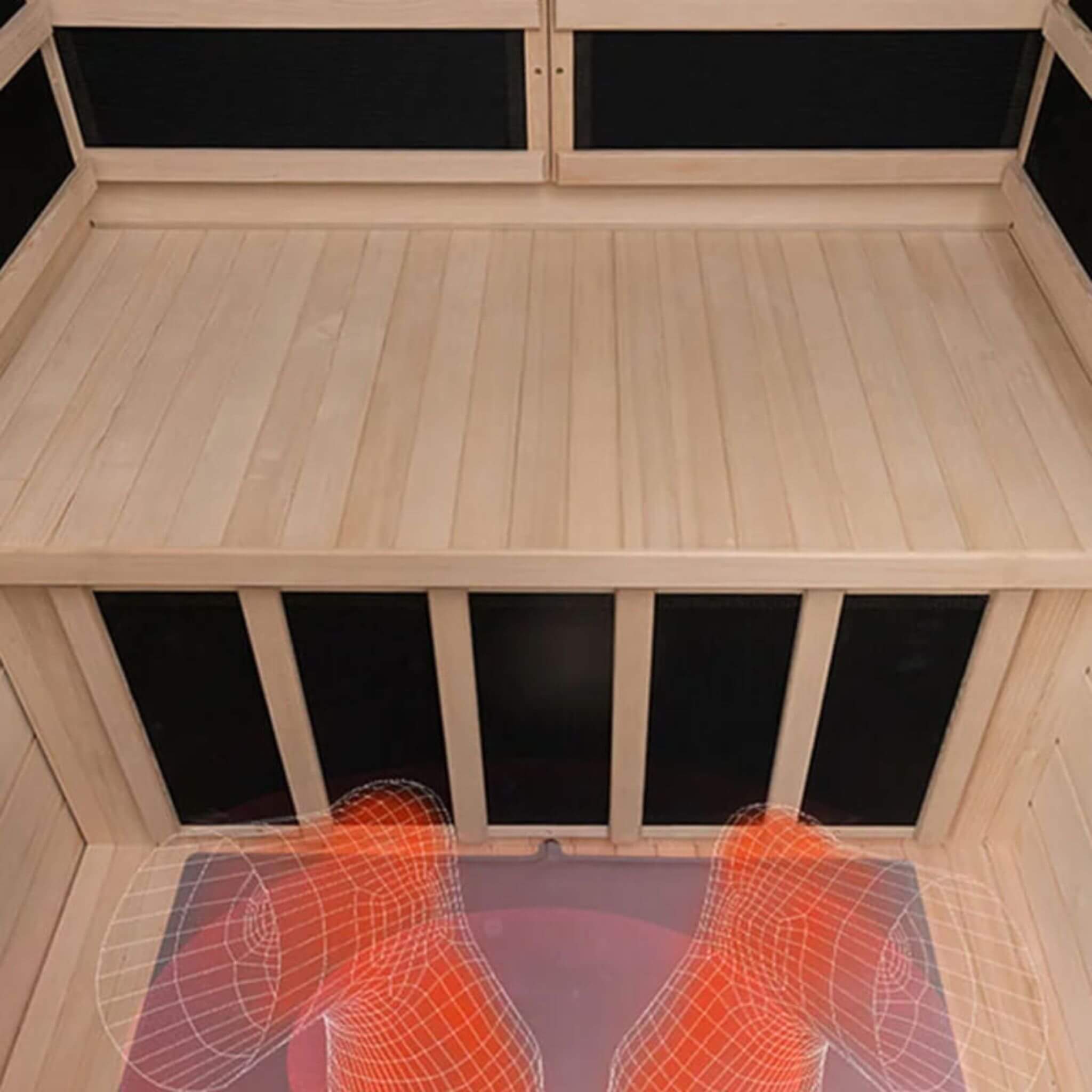 Thermora Ivara Luxury 2-Person Hemlock Wood FAR Infrared Sauna Room W/ Glass Door, 1750W (SAK81525) – SAKSBY WHOLESALE, view 