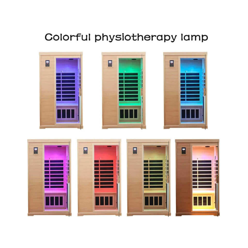 Thermora Ivara Luxury 2-Person Hemlock Wood FAR Infrared Sauna Room W/ Glass Door, 1750W (SAK81525) – SAKSBY WHOLESALE, view 
