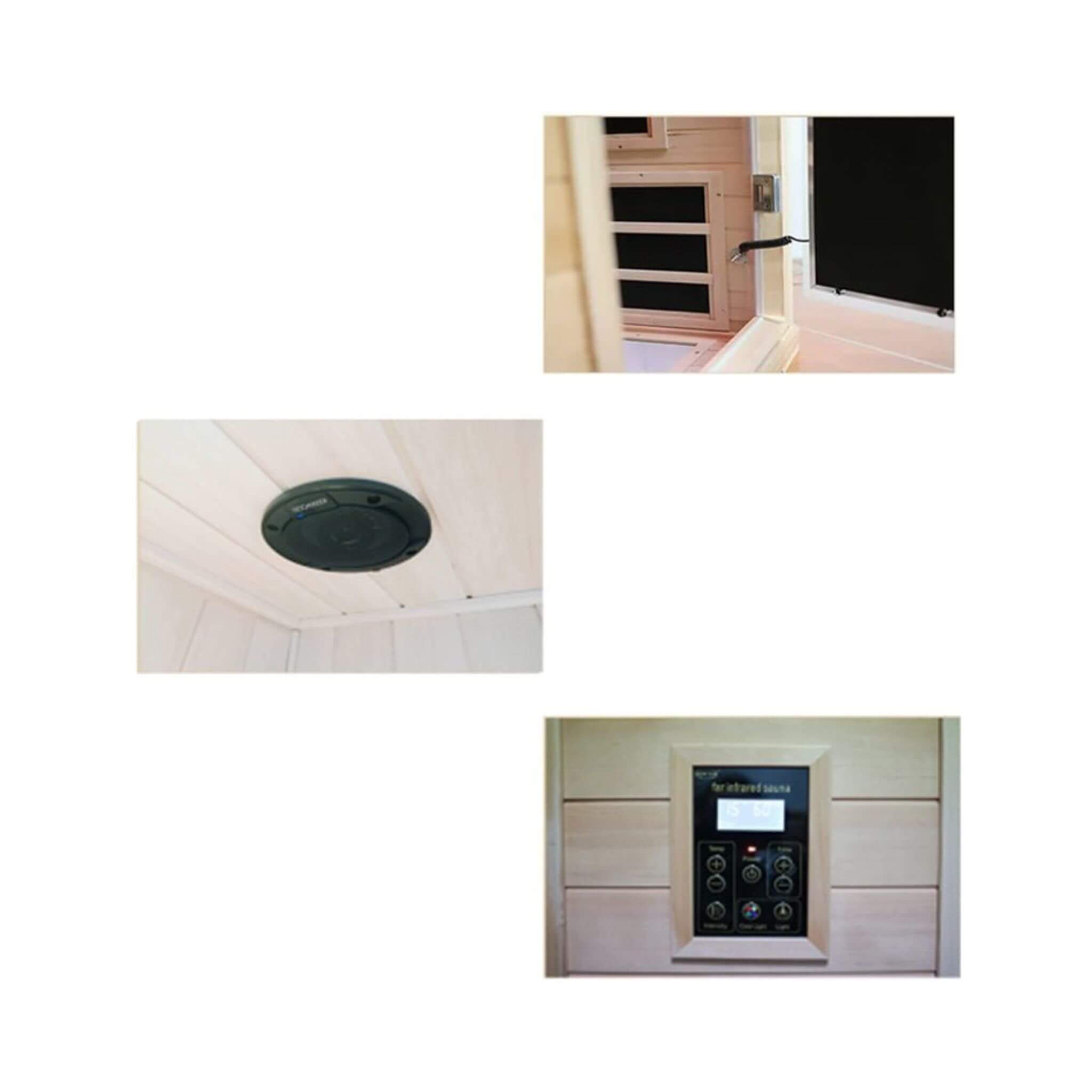 Thermora Ivara Luxury 2-Person Hemlock Wood FAR Infrared Sauna Room W/ Glass Door, 1750W (SAK81525) – SAKSBY WHOLESALE, view 