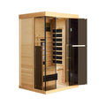 Thermora Valen Luxury 2000W 2-Person Low EMF FAR Infrared Heat Wood Home Personal Spa Sauna W/ Panoramic Tempered Glass (SAK2