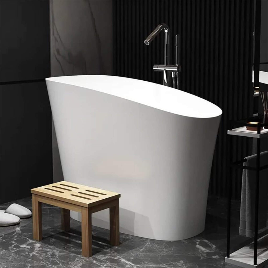 Nuvia Veloura Luxury 47-Inch White Freestanding Japanese-Styled Deep Stone Soaking Bathtub Resin (SAK84725) – SAKSBY WHOLESAL
