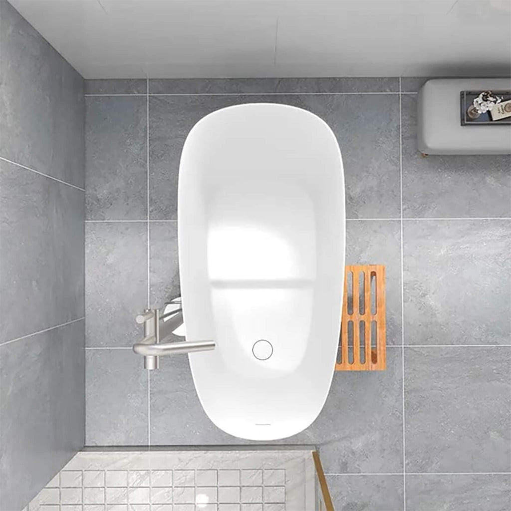 Nuvia Veloura Luxury 47-Inch White Freestanding Japanese-Styled Deep Stone Soaking Bathtub Resin (SAK84725) – SAKSBY WHOLESAL