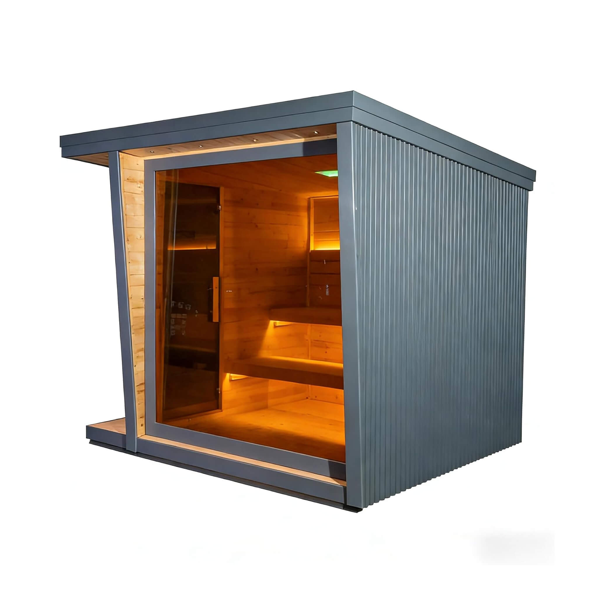 Thermora Noir Luxury 6-Person Outdoor Traditional Steam Sauna With 6KW 220V Sauna Heater And Stones (SAK39275) – SAKSBY WHOLE