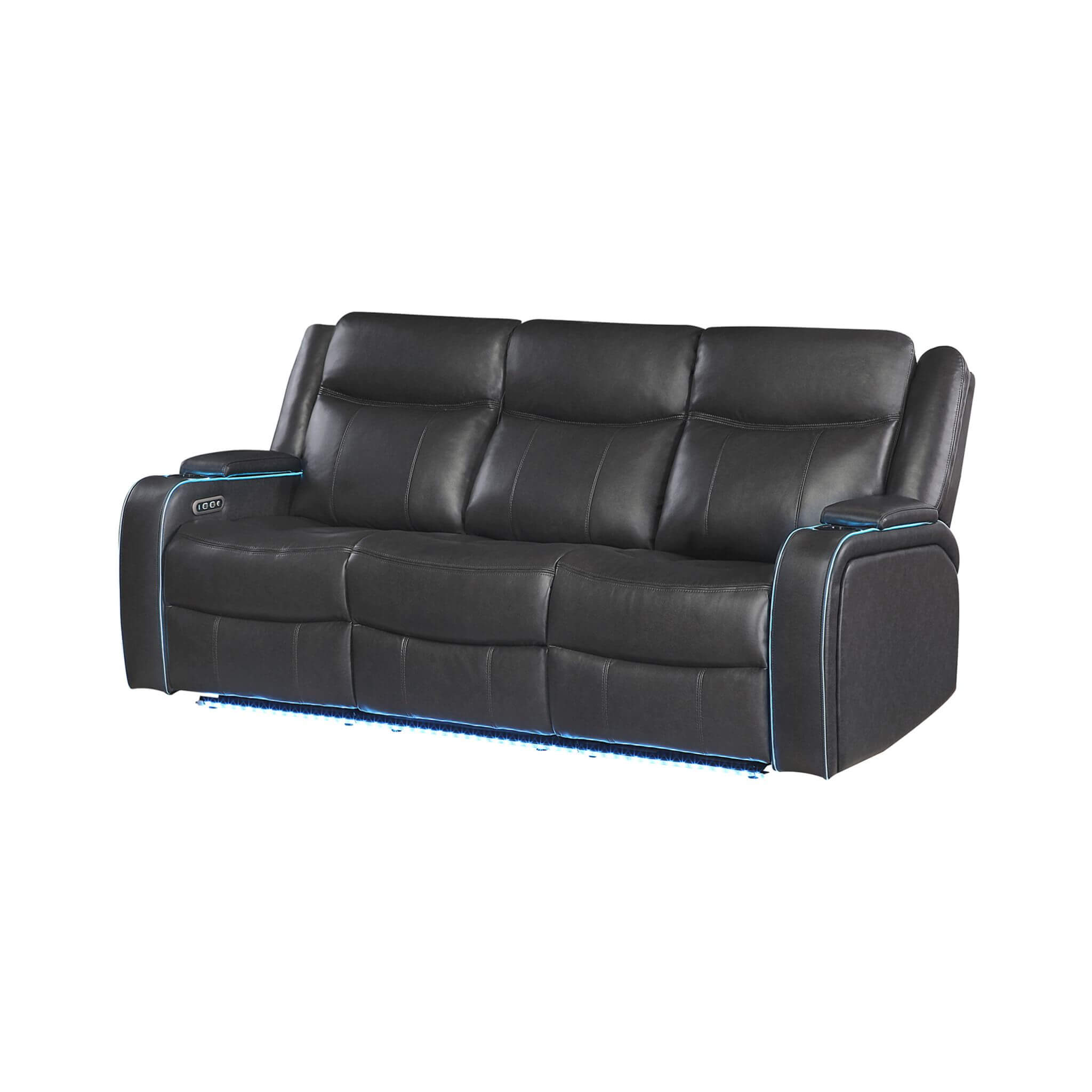 Nuvia Luxury 84-Inch Home Theater Power Reclining Sofa With LED Lights And Power Headrest (SAK83195) – SAKSBY WHOLESALE, view