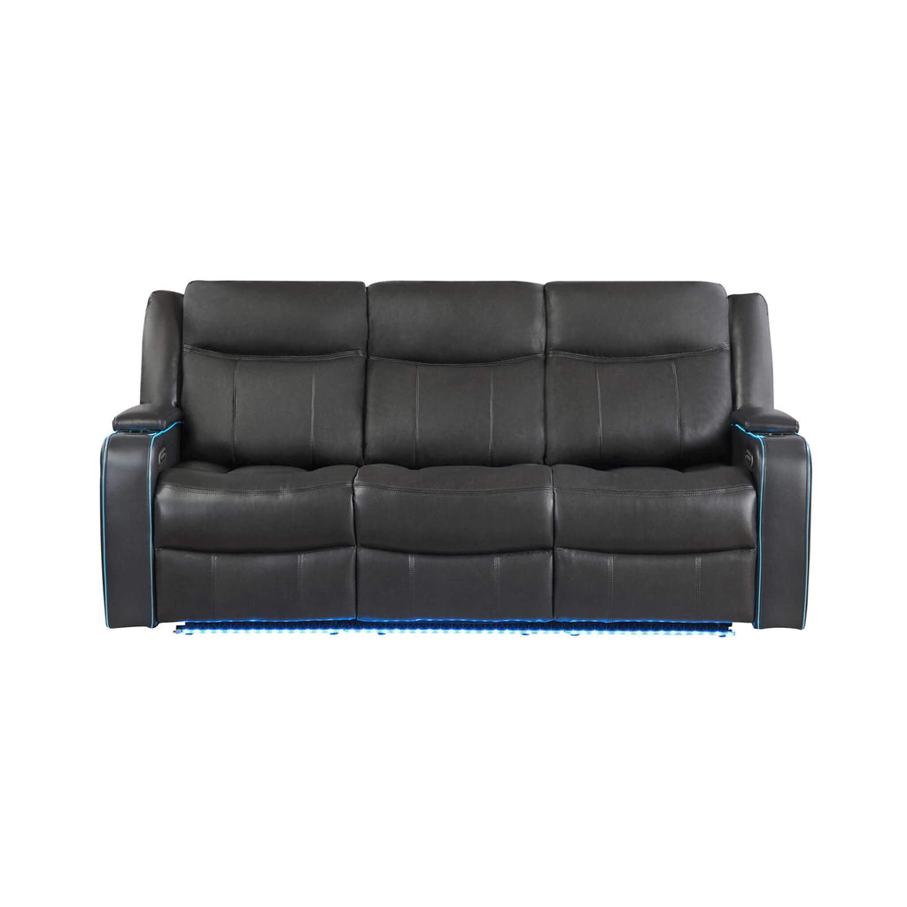 Nuvia Luxury 84-Inch Home Theater Power Reclining Sofa With LED Lights And Power Headrest (SAK83195) – SAKSBY WHOLESALE