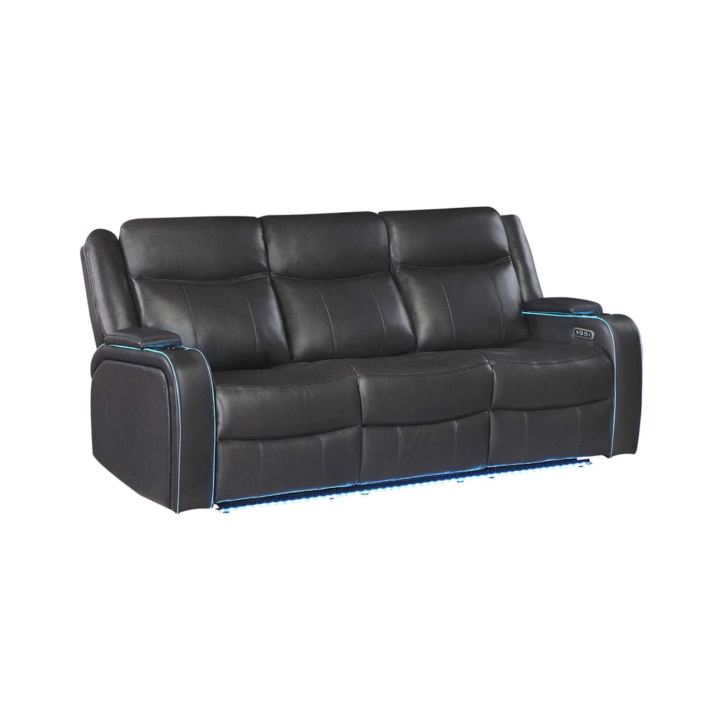 Nuvia Luxury 84-Inch Home Theater Power Reclining Sofa With LED Lights And Power Headrest (SAK83195) – SAKSBY WHOLESALE, view