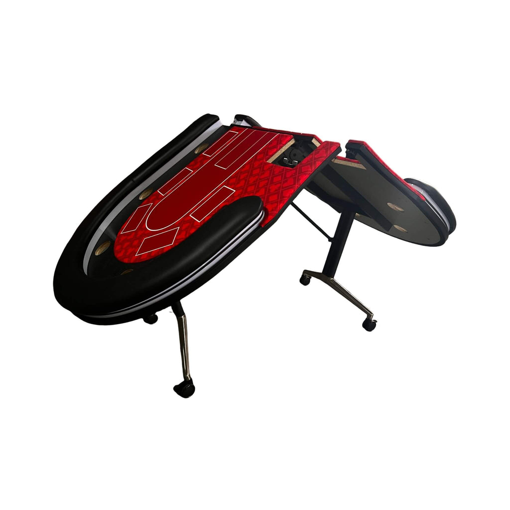 Luxury 94-Inch Foldable 10 Player Poker Table With LED, Wheels And Cup Holders (SAK24897) – SAKSBY WHOLESALE, view 4