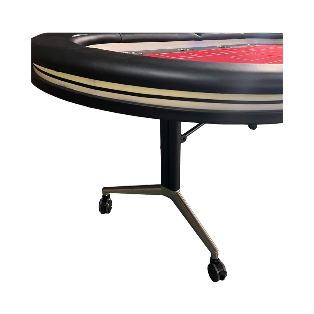 Luxury 94-Inch Foldable 10 Player Poker Table With LED, Wheels And Cup Holders (SAK24897) – SAKSBY WHOLESALE, view 5