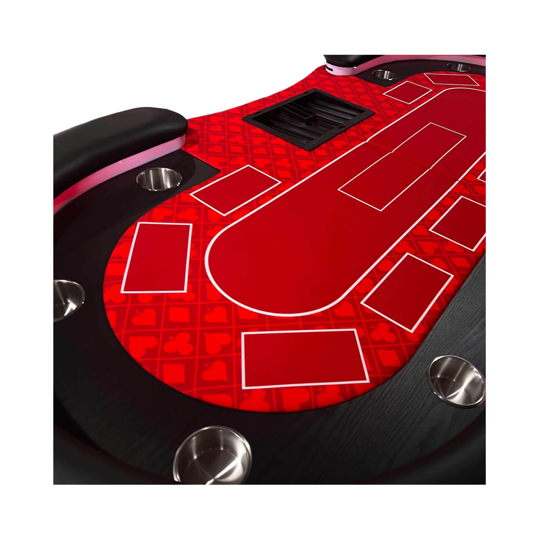 Luxury 94-Inch Foldable 10 Player Poker Table With LED, Wheels And Cup Holders (SAK24897) – SAKSBY WHOLESALE, view 3