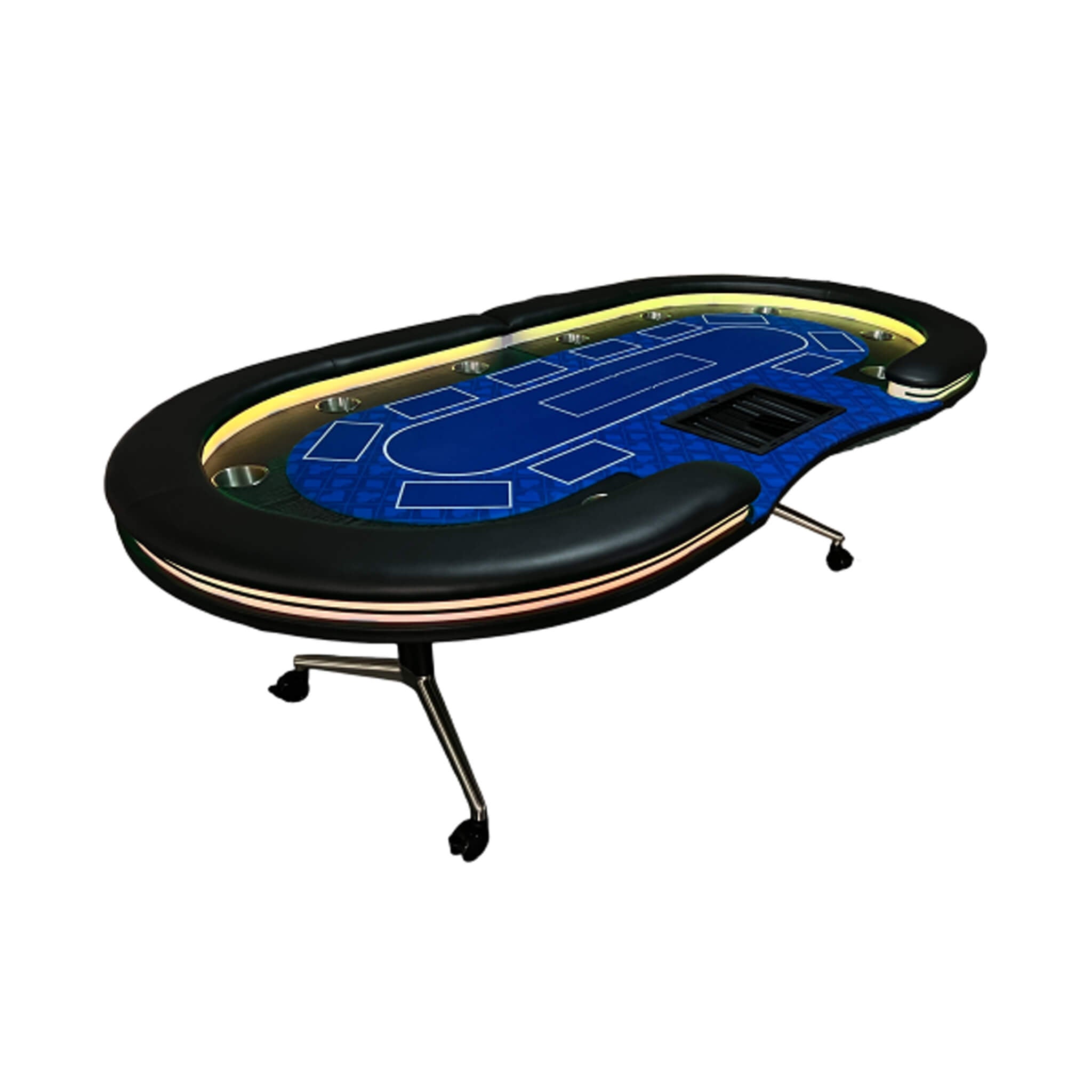 Luxury 94-Inch Foldable 10 Player Poker Table With LED, Wheels And Cup Holders (SAK24897) – SAKSBY WHOLESALE, view 9