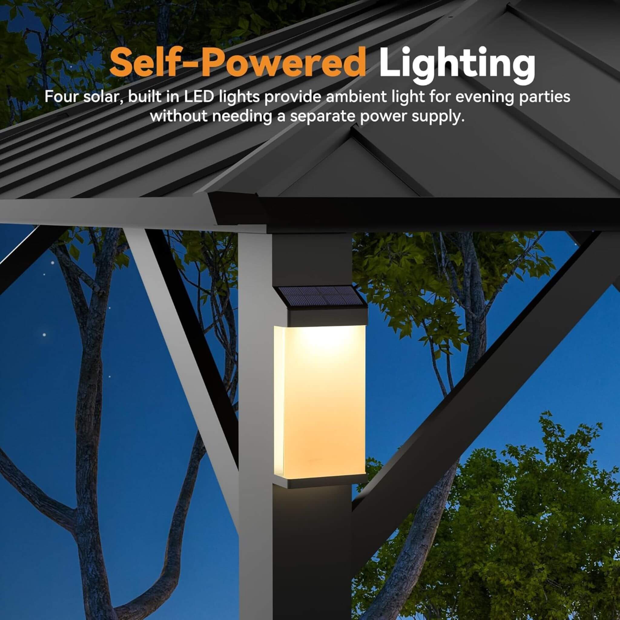 Alora Luxury Double Roof Hardtop Aluminum Gazebo With Decor Hooks, Mosquito Nettings, And LED Lights (SAK91824) – SAKSBY WHOL
