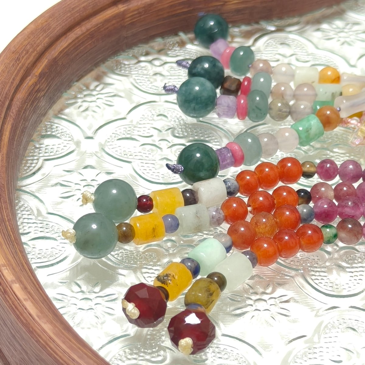 Mariam's Collection Luxury Elegance Fancy 33 Muslim Agate Tasbeeh with Tassels (MR083) — detail shot 6