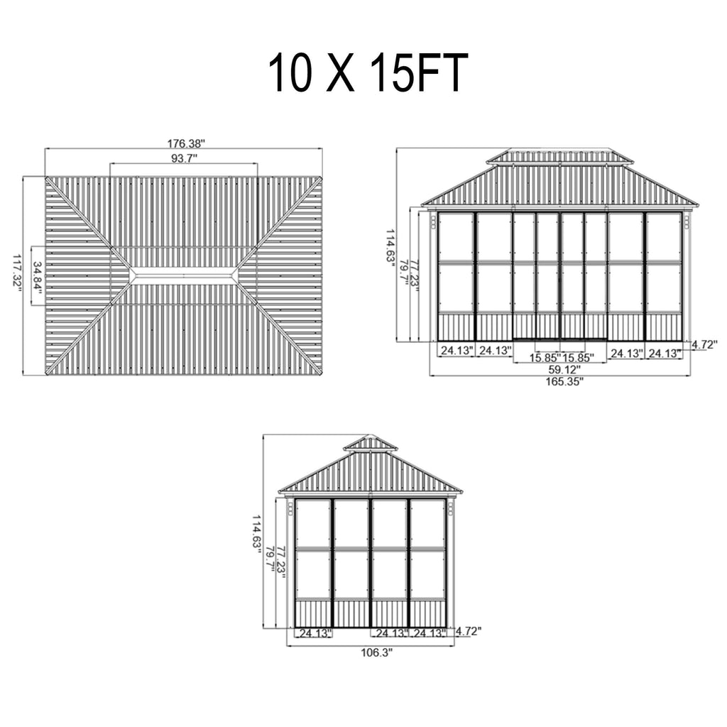 Alora Oasis Luxury Heavy-Duty Hardtop Sunroom With Aluminum Frame And LED Lights (SAK79102) – SAKSBY WHOLESALE, view 12