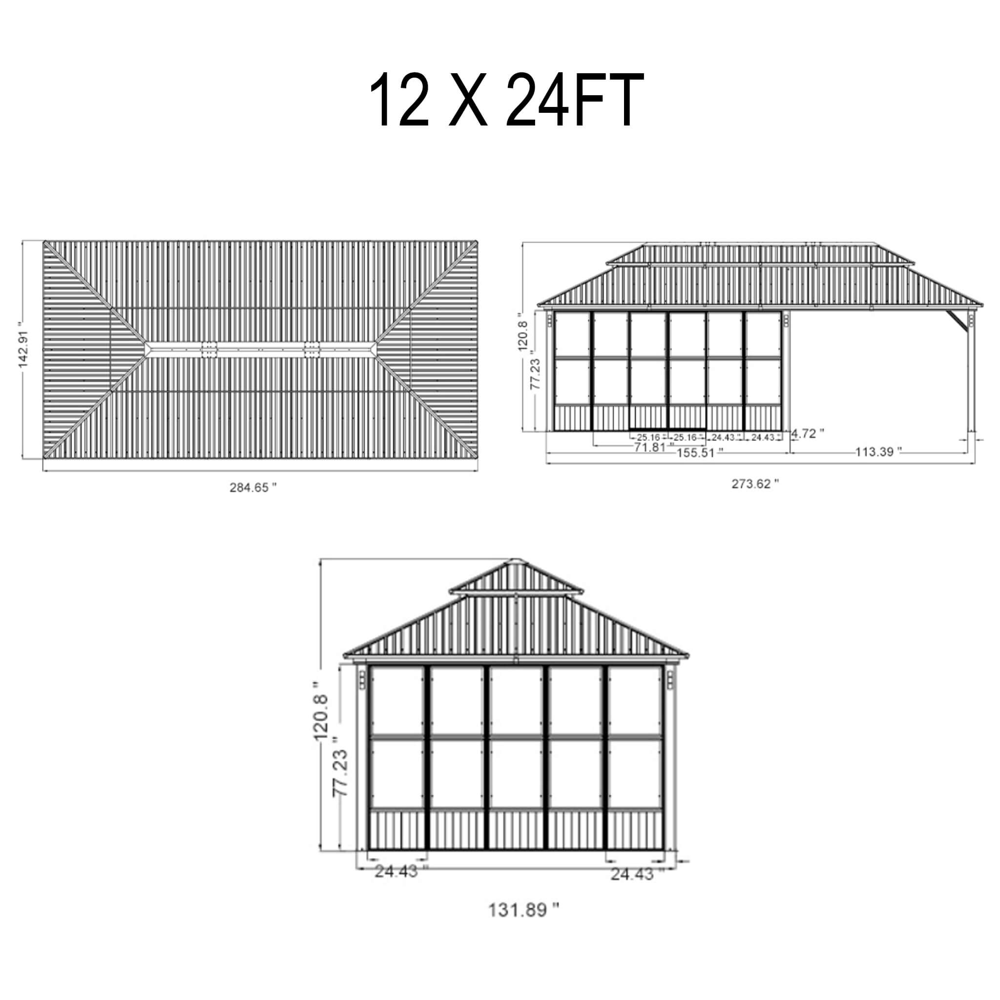 Alora Oasis Luxury Heavy-Duty Hardtop Sunroom With Aluminum Frame And LED Lights (SAK79102) – SAKSBY WHOLESALE, view 22