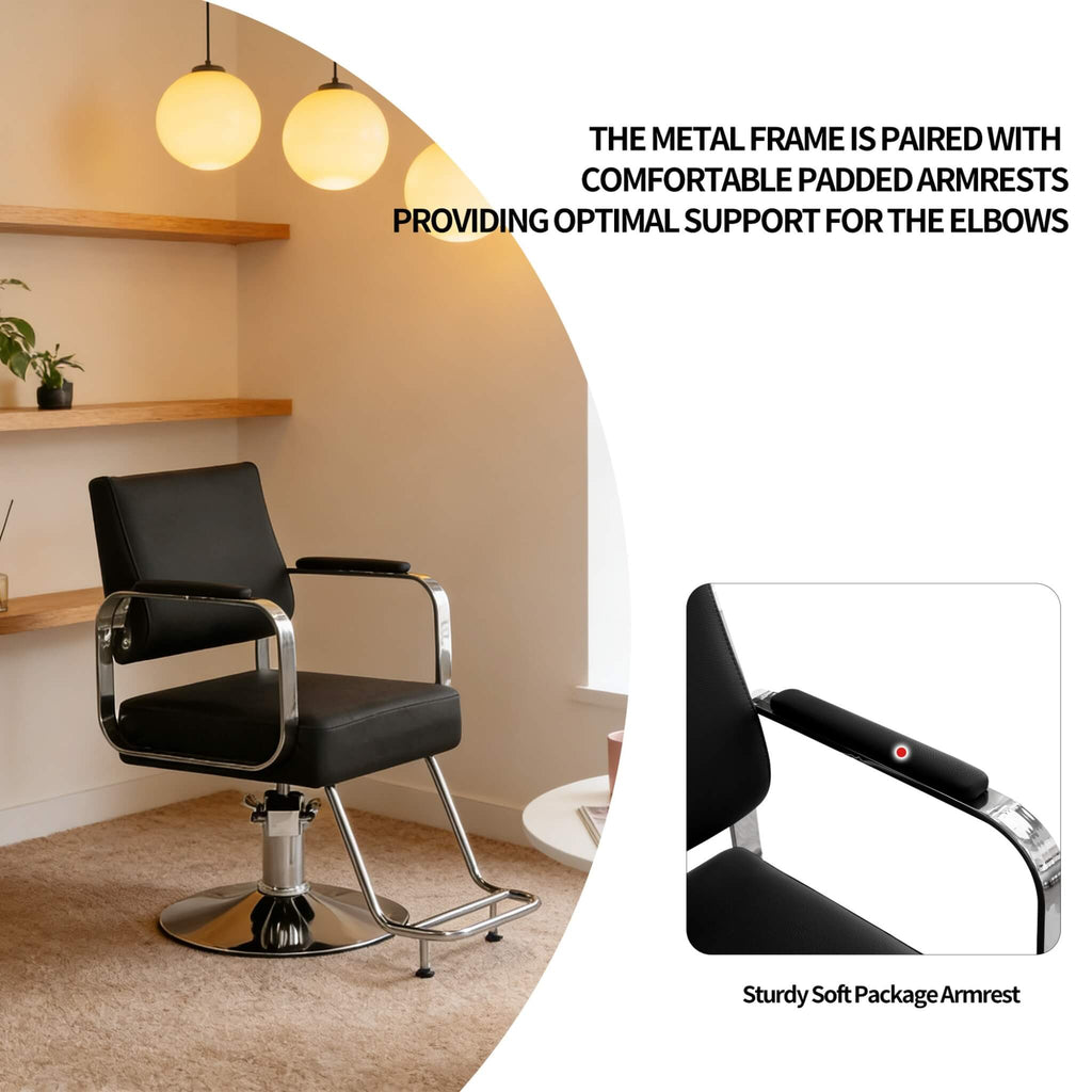 Luxury Height-Adjustable Barber Chair With 360-Degree Swivel (SAK64103) – SAKSBY WHOLESALE, view 7