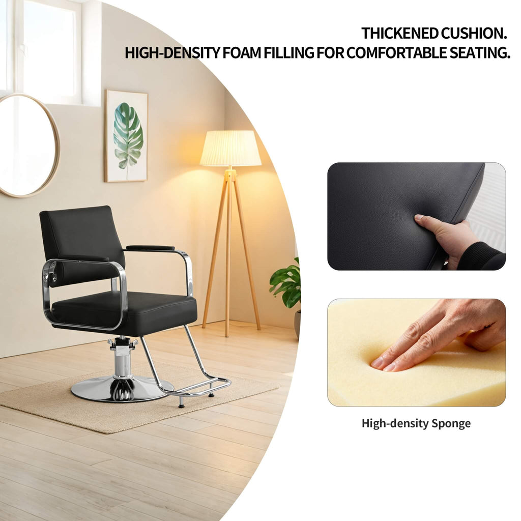Luxury Height-Adjustable Barber Chair With 360-Degree Swivel (SAK64103) – SAKSBY WHOLESALE, view 6
