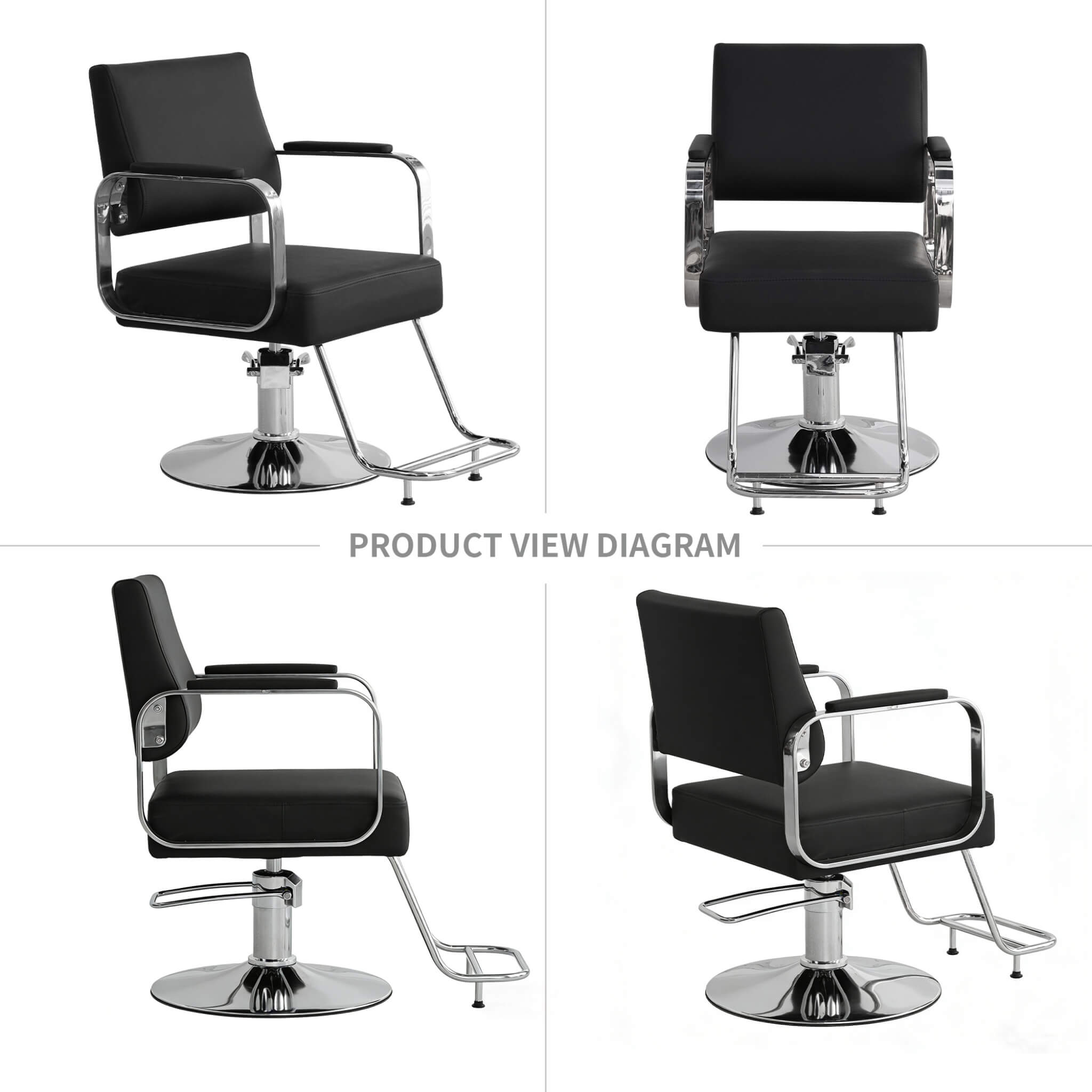Luxury Height-Adjustable Barber Chair With 360-Degree Swivel (SAK64103) – SAKSBY WHOLESALE, view 8