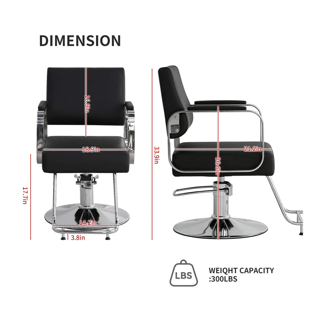 Luxury Height-Adjustable Barber Chair With 360-Degree Swivel (SAK64103) – SAKSBY WHOLESALE, view 11