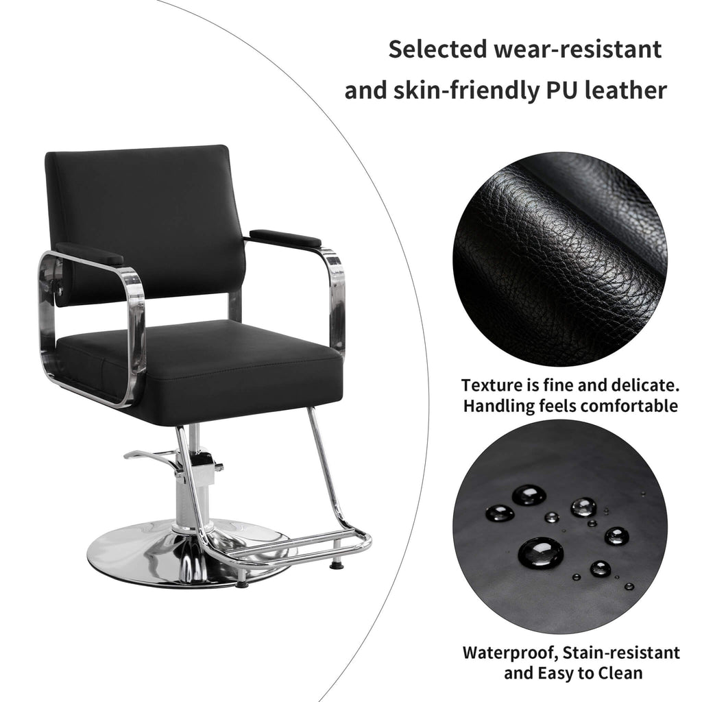 Luxury Height-Adjustable Barber Chair With 360-Degree Swivel (SAK64103) – SAKSBY WHOLESALE, view 5