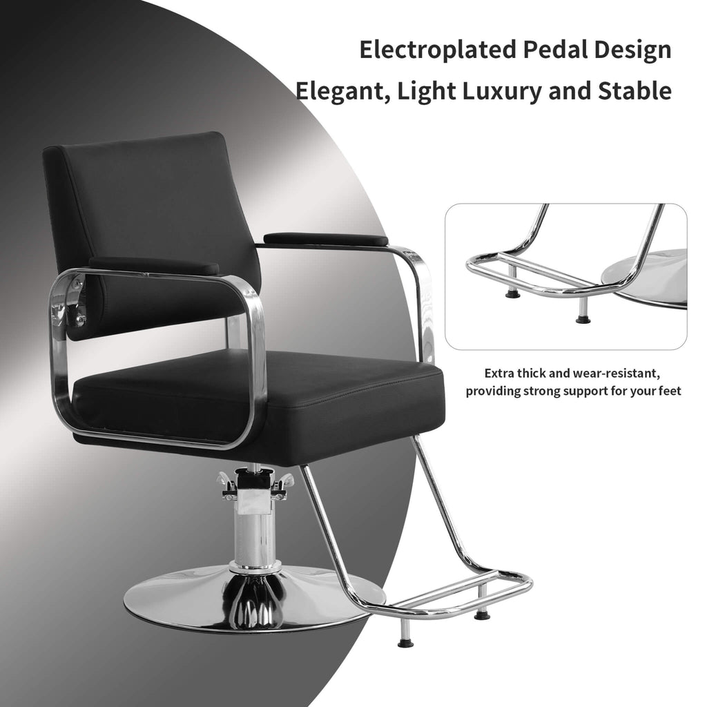 Luxury Height-Adjustable Barber Chair With 360-Degree Swivel (SAK64103) – SAKSBY WHOLESALE, view 4