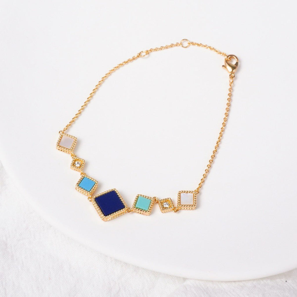 Mariam's Collection Celeste Geometric Gemstone Jewelry Set | Islamic Blue Stone Jewelry Set (MAC253) — feature highlight