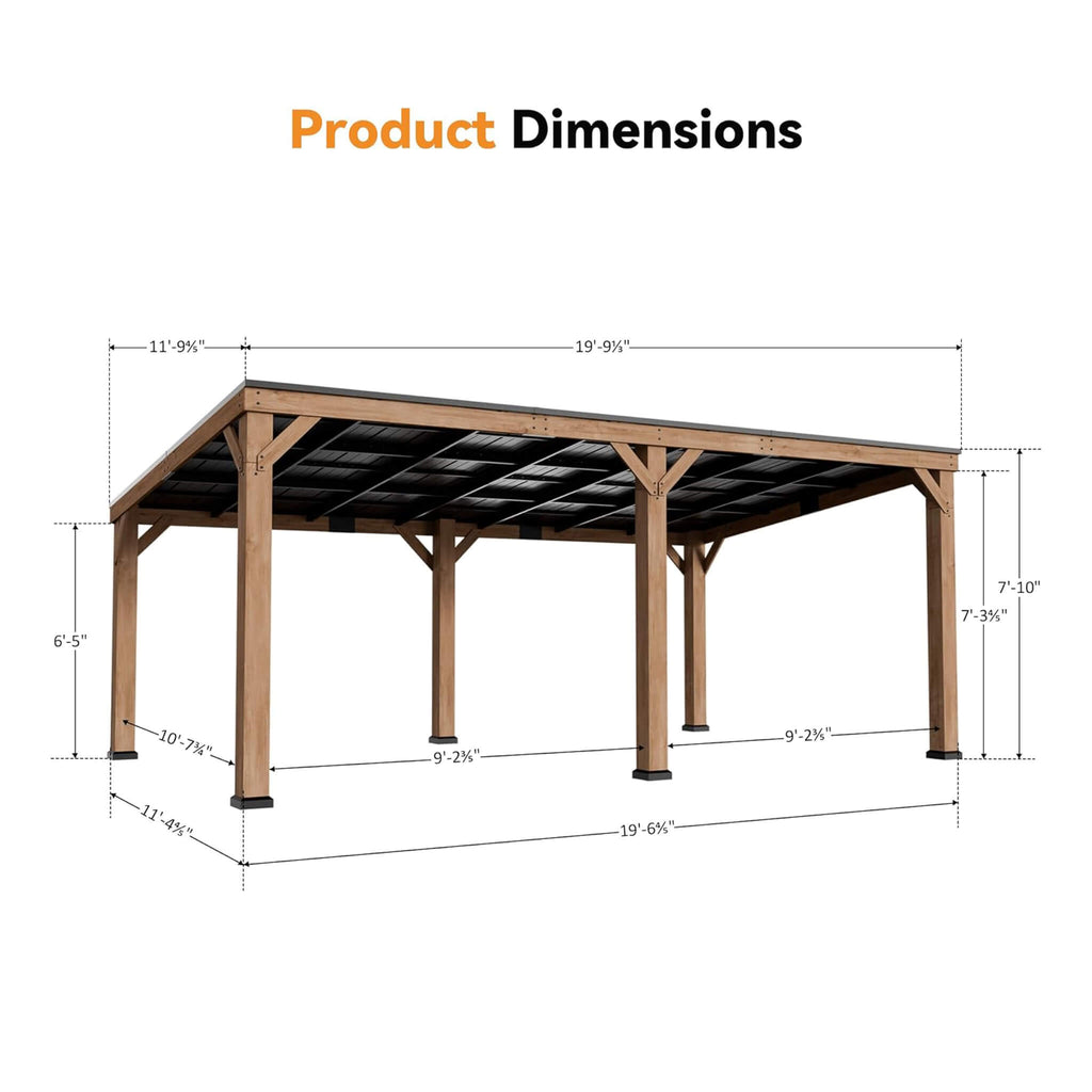 Alora Luxury Modern Cedar Gazebo With Sloped Hardtop Roof (SAK35720) – SAKSBY WHOLESALE, view 11