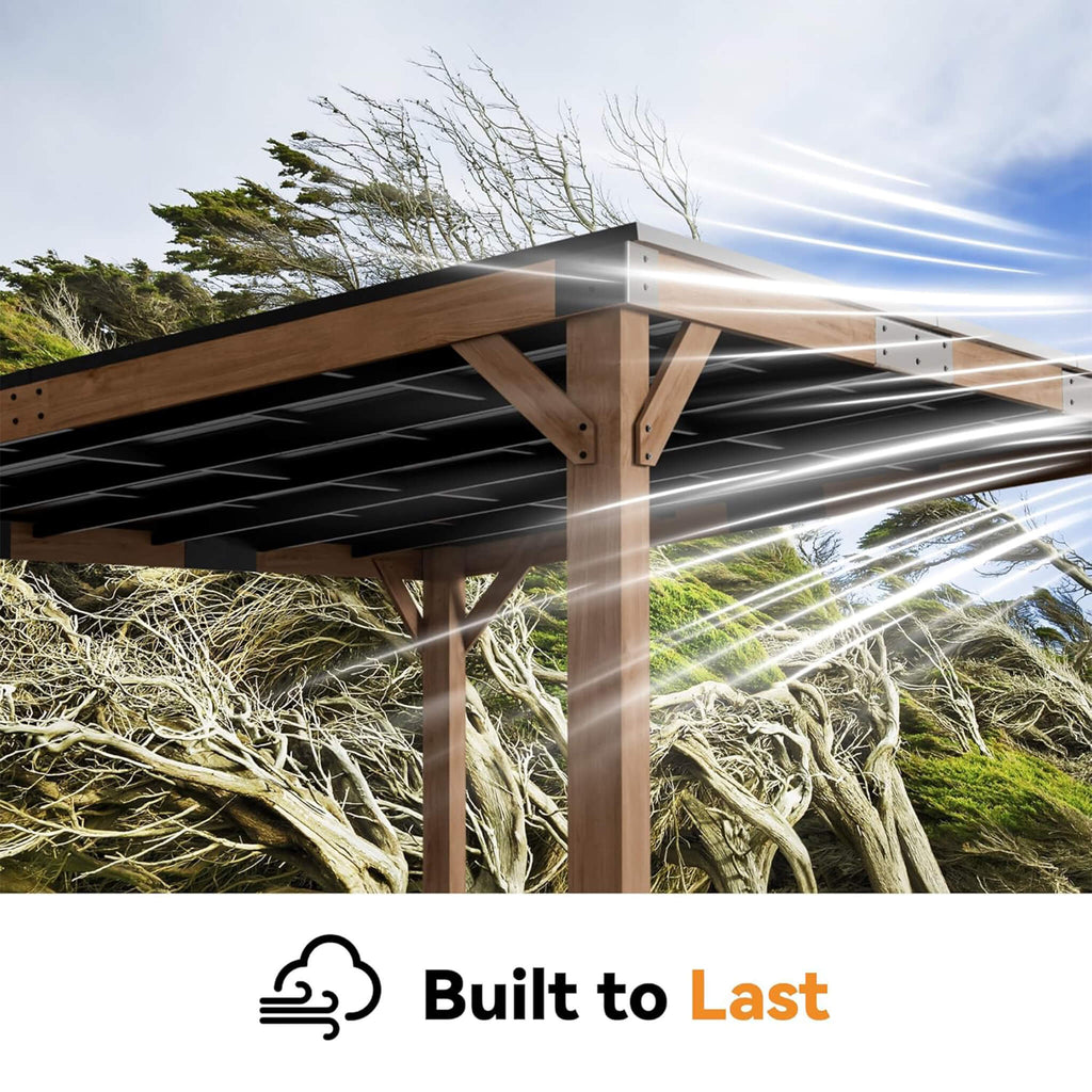 Alora Luxury Modern Cedar Gazebo With Sloped Hardtop Roof (SAK35720) – SAKSBY WHOLESALE, view 8