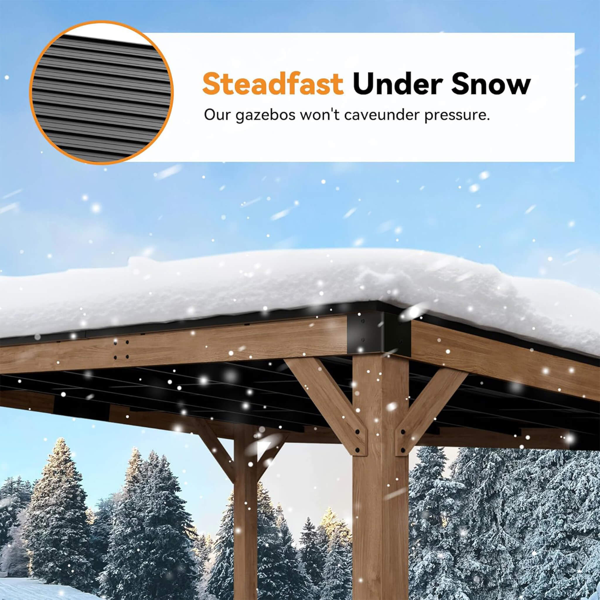 Alora Luxury Modern Cedar Gazebo With Sloped Hardtop Roof (SAK35720) – SAKSBY WHOLESALE, view 3