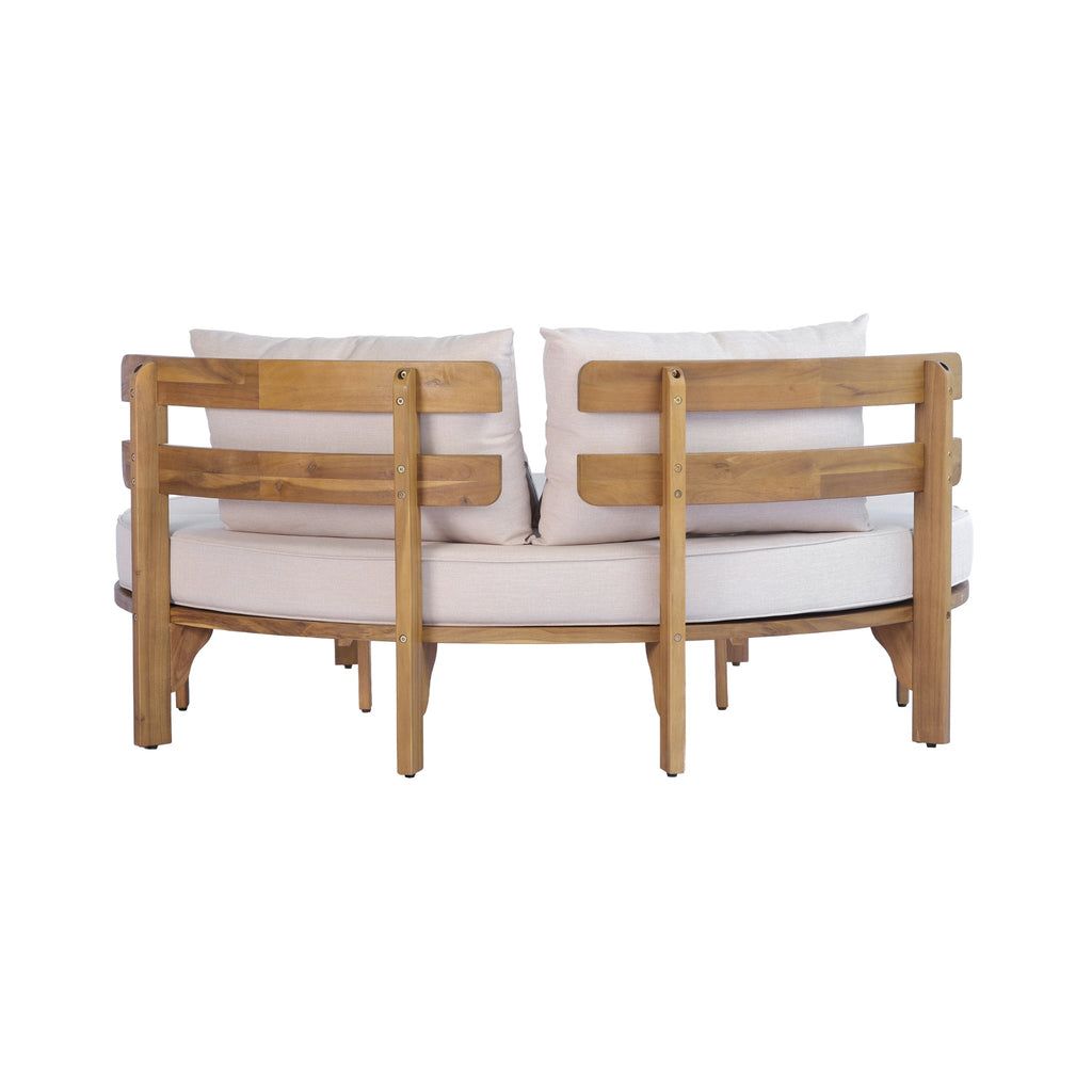 Alora Luxury Outdoor Acacia Wood Round Daybed With Cushions And Pillows (SAK40613) – SAKSBY WHOLESALE, view 17