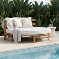 Alora Luxury Outdoor Acacia Wood Round Daybed With Cushions And Pillows (SAK40613) – SAKSBY WHOLESALE, view 8
