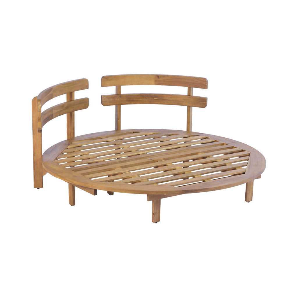 Alora Luxury Outdoor Acacia Wood Round Daybed With Cushions And Pillows (SAK40613) – SAKSBY WHOLESALE, view 20